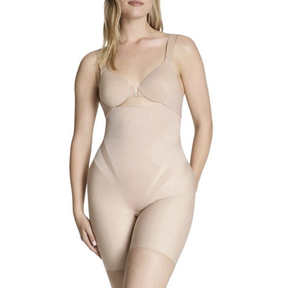 Spanx High-Waisted Mid-Thigh Compression Shapewear Slimming Shorts Small New